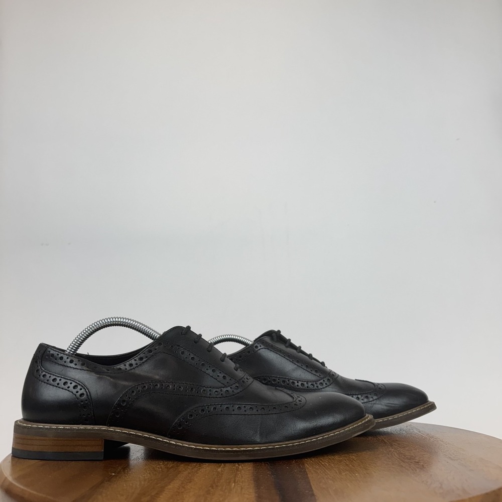 Mens Vince Camuto Lazzarp Black Leather Wingtip Comfort Casual Oxfords Size 10 M